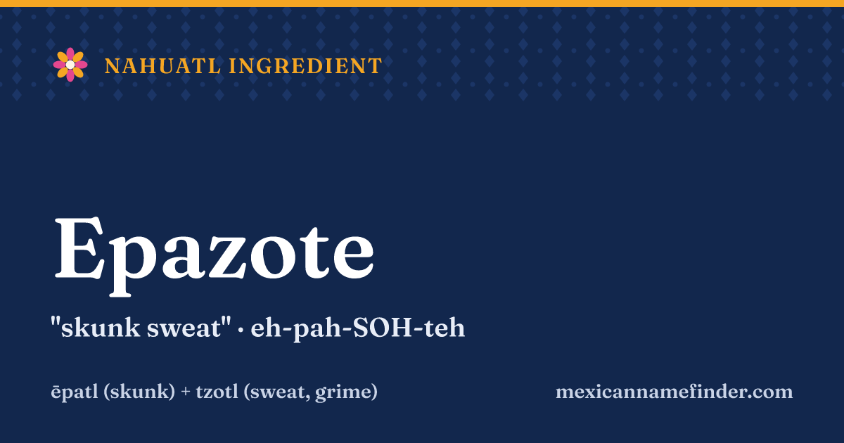 Epazote means skunk sweat