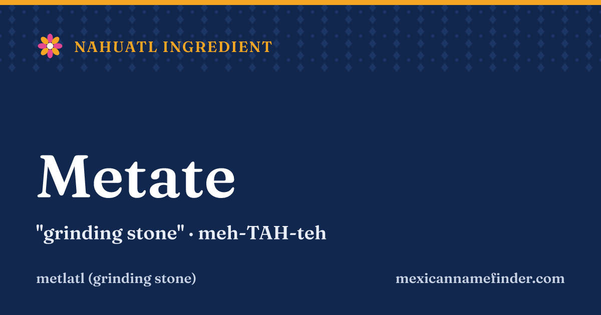 Metate means grinding stone