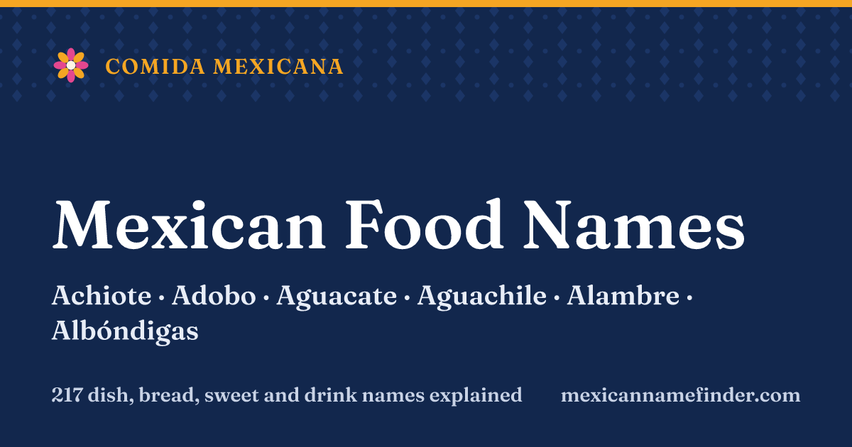 Mexican food names and what they mean