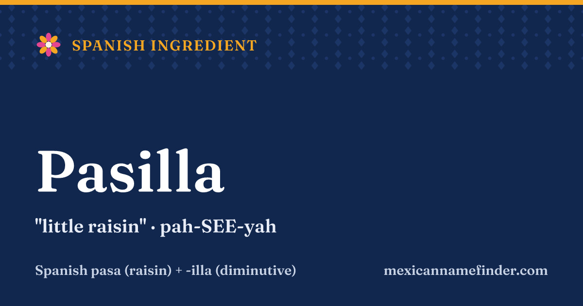 Pasilla means little raisin