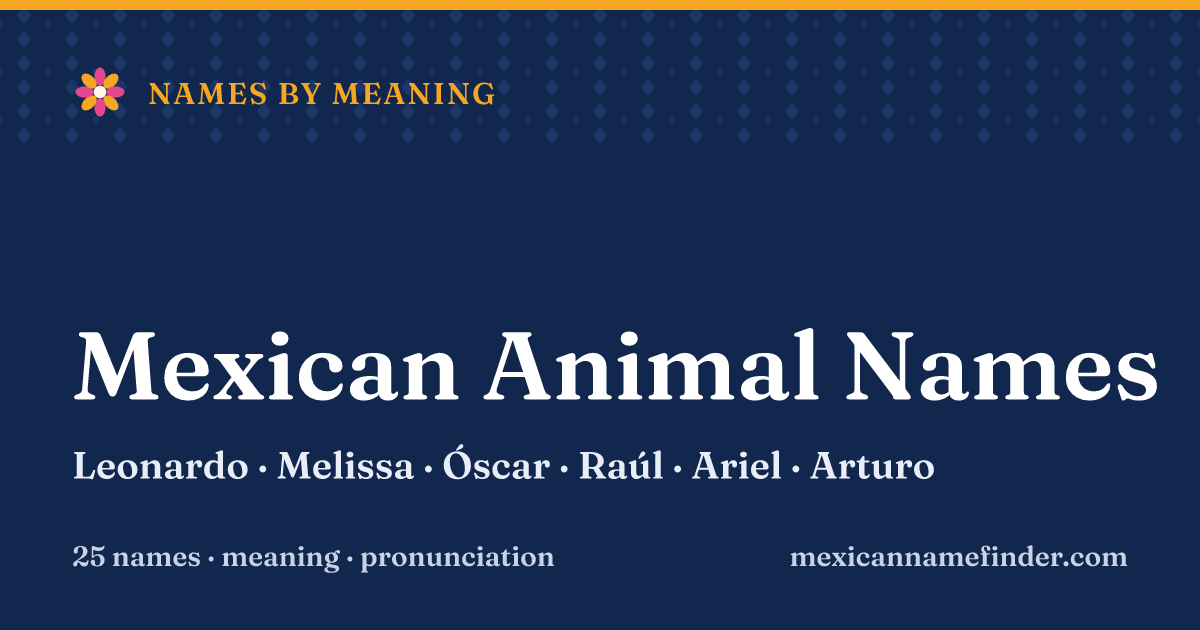 Mexican Animal Names: Leonardo, Melissa, Óscar, Raúl, Ariel