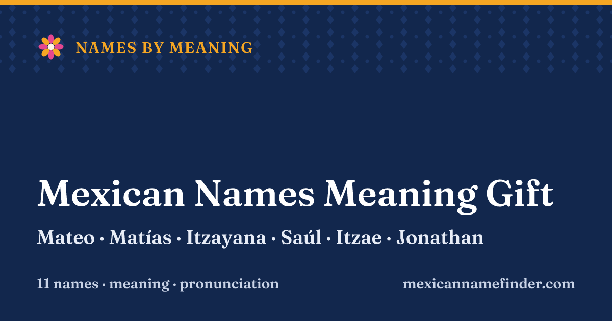 Mexican Names Meaning Gift: Mateo, Matías, Itzayana, Saúl, Itzae