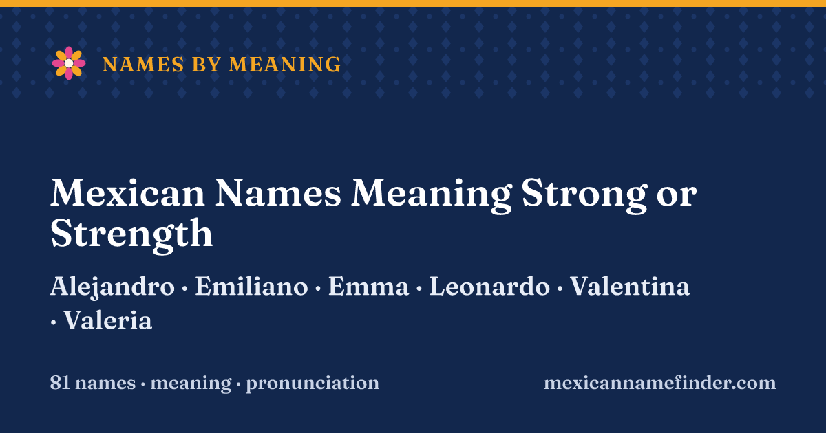 Mexican Names Meaning Strong or Strength: Alejandro, Emiliano, Emma, Leonardo, Valentina