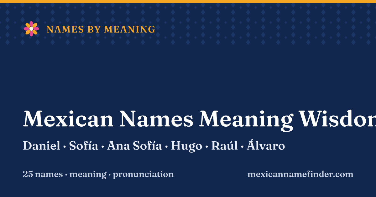Mexican Names Meaning Wisdom: Daniel, Sofía, Ana Sofía, Hugo, Raúl