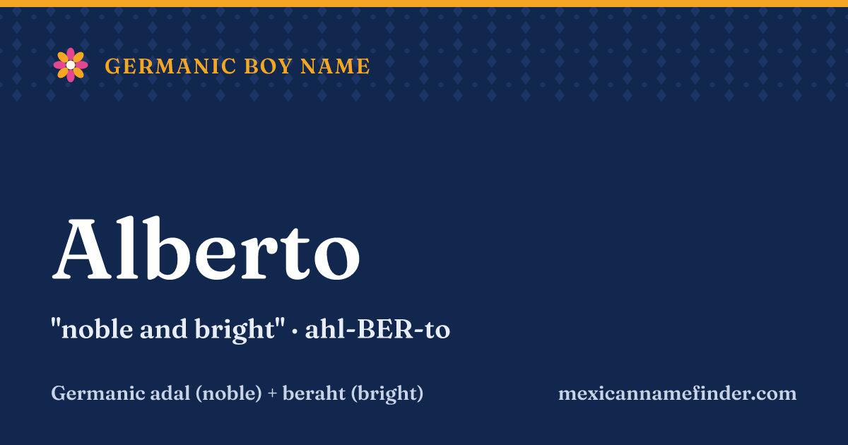 Alberto means noble and bright