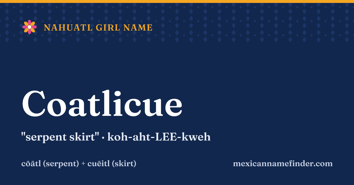 Coatlicue means serpent skirt