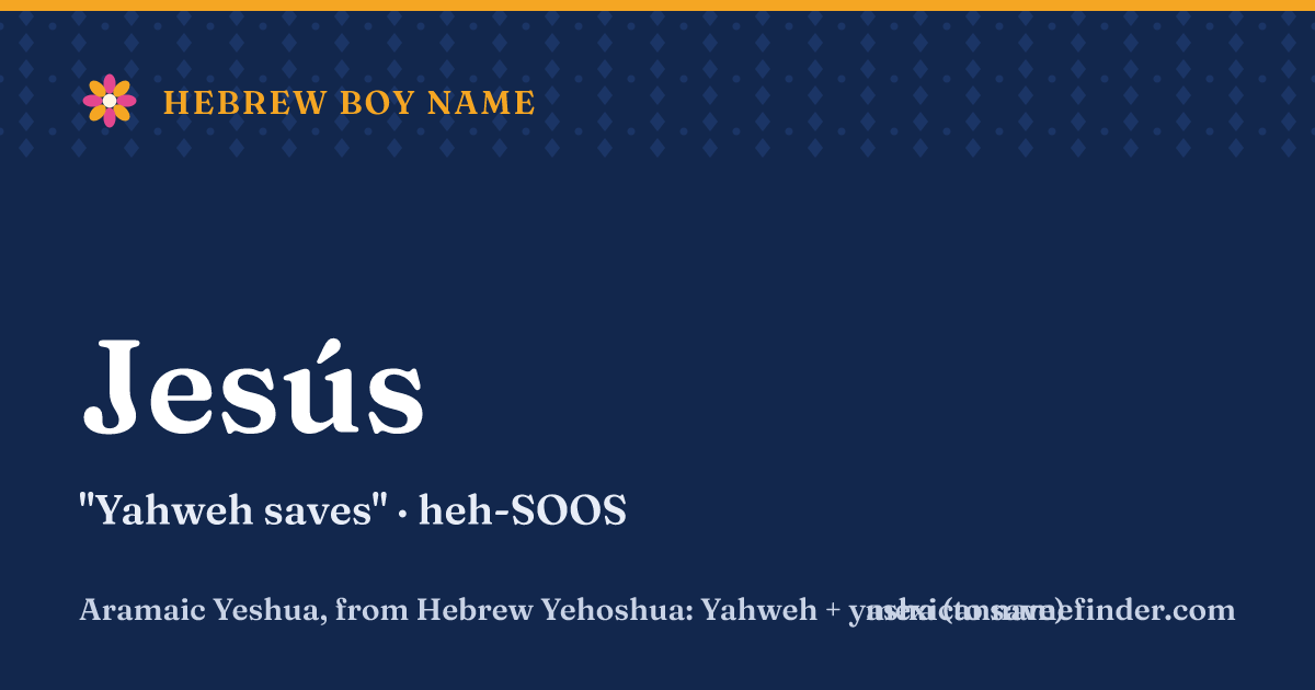 Jesús means Yahweh saves