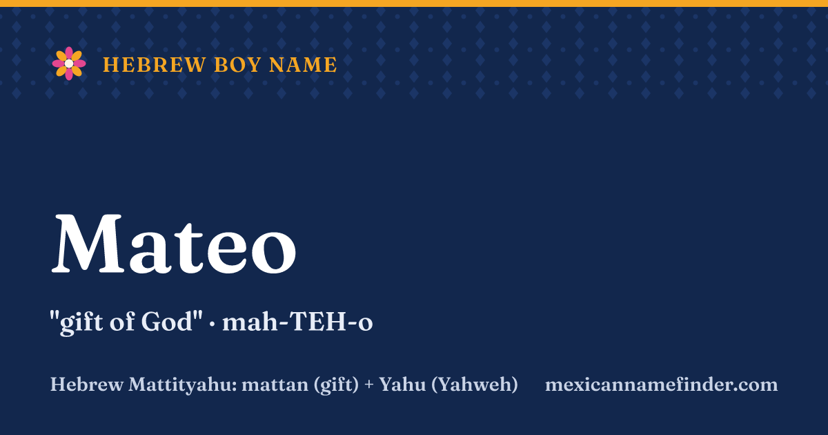 Mateo means gift of God